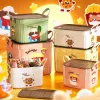 Colorful cartoon storage box, children's desktop organizing box, multi-functional storage box, stackable Specification image